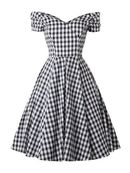 Black 1950s Plaid Swing Dress | Retro Stage