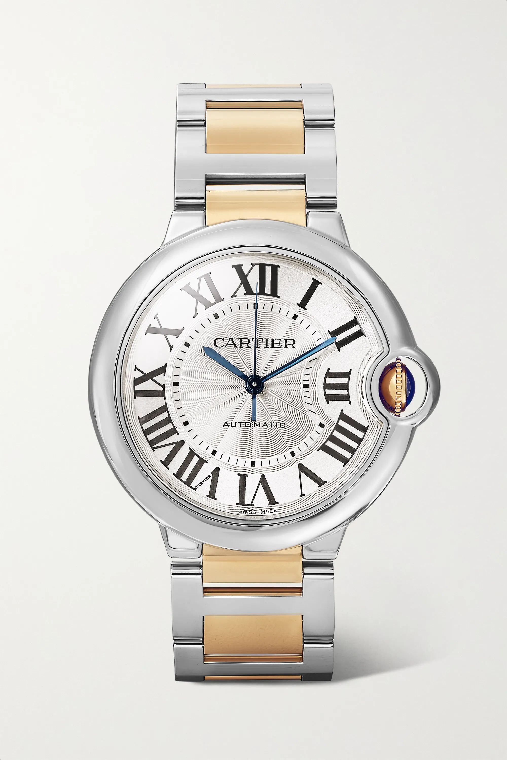 Gold Ballon Bleu de Cartier Automatic 36.6mm 18-karat gold and stainless steel watch | Cartier | ... | NET-A-PORTER (US)