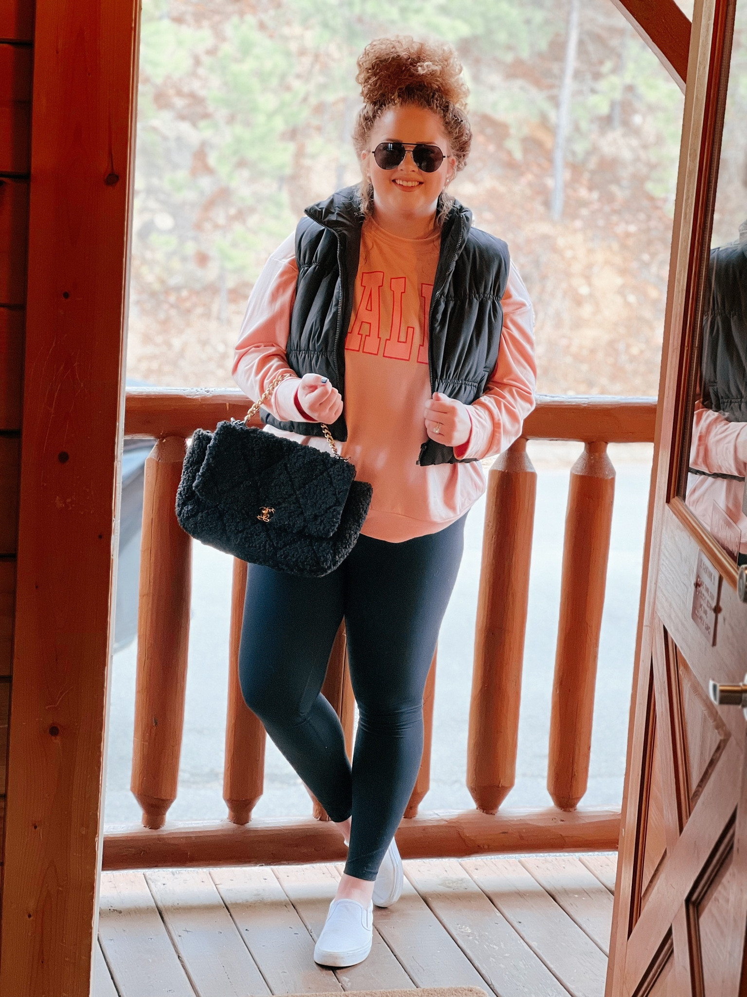 Loving this amazon cropped puffer vest 💕 vest | puffer vest | cropped puffer vest | amazon fashion | amazon finds | graphic sweatshirt | graphic top | vans | white vans | Lululemon leggings dupe | aviators 

#LTKcurves #LTKFind #LTKSeasonal