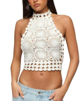 Backless Crochet High Neck Halter Top | Bloomingdale's (US)