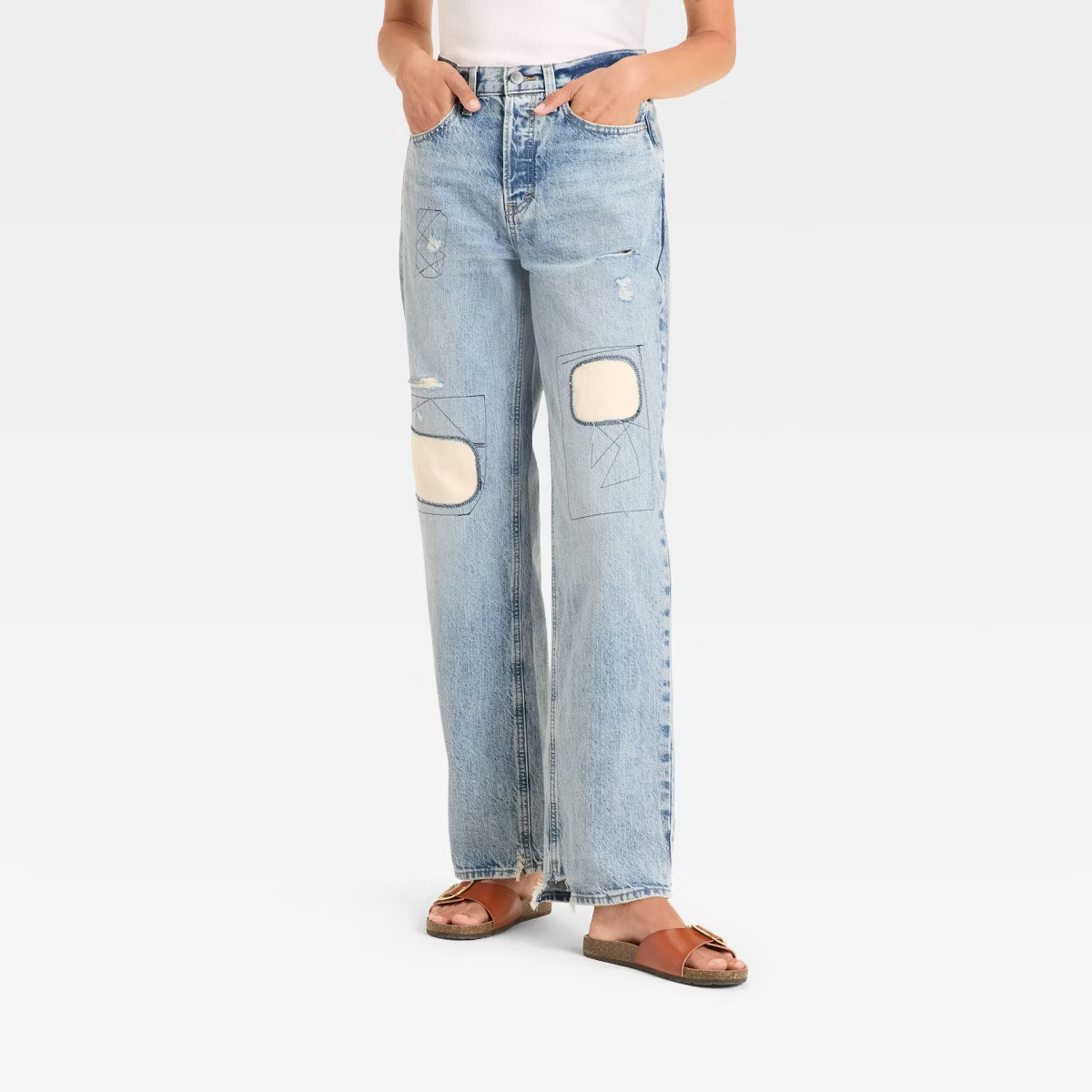 Women's Mid-Rise Patchwork 90's Baggy Jeans - Universal Thread™ | Target