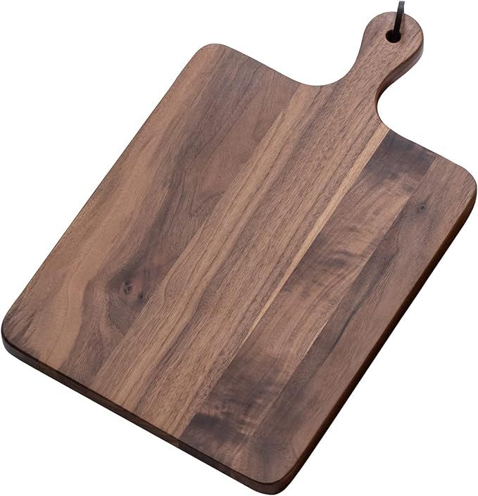 Walnut Cutting Board with Handle, Hanging Wood Cutting Board/Butcher Board/Cheese Bread Board/Coo... | Amazon (US)