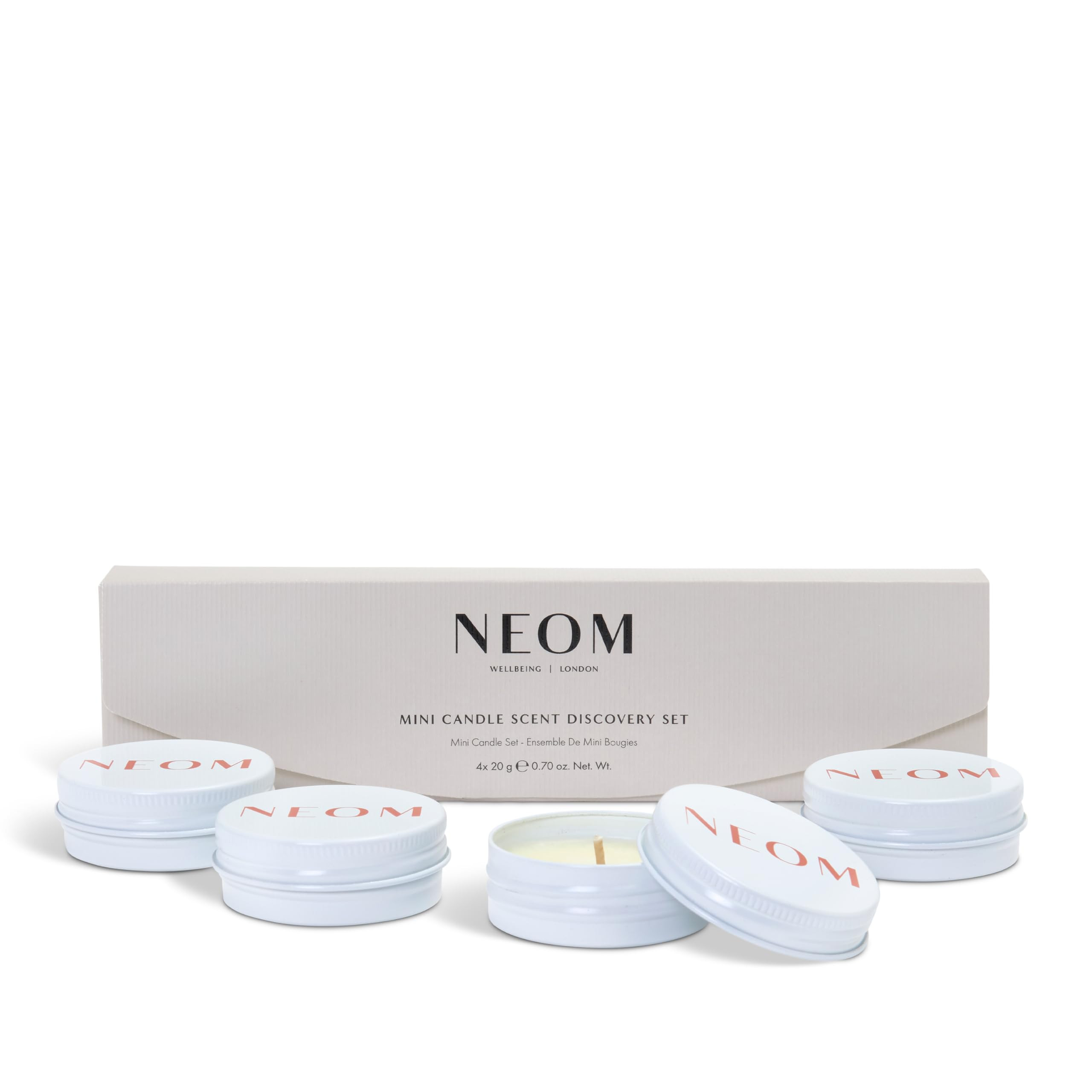 NEOM- Mini Candle Scent Discovery Set | x4 20g Mini Candles | 100% Natural Fragrance | Amazon (UK)