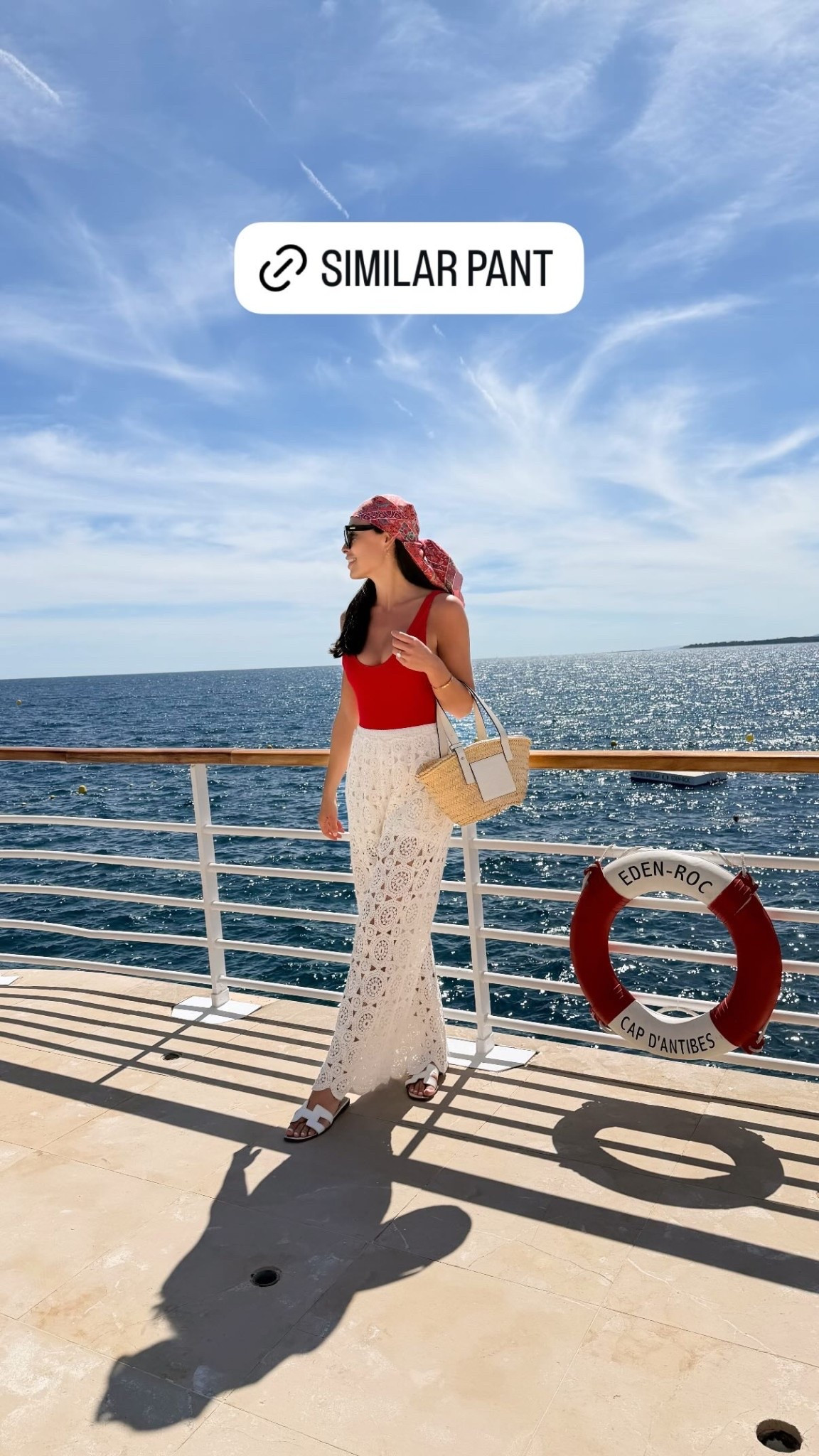 Crochet pants, red swimsuit, swim outfit.

#LTKootd #LTKSeasonal #LTKSwim