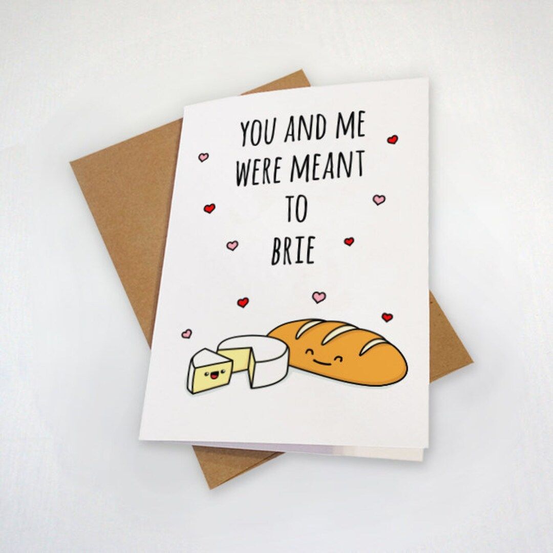 Brie Pun Valentine's Day Card - Meant To Brie - Cute Valentine's Card For Couples - Funny Valenti... | Etsy (CAD)