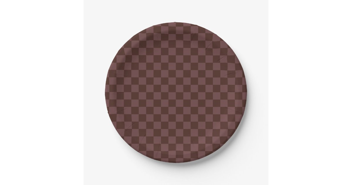 Dark Brown Checkerboard Paper Plates | Zazzle | Zazzle