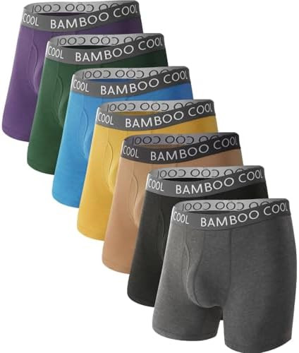 BAMBOO COOL Men's Ultra ComfortSoft Underwear, Moisture Wicking & Breathable No Ride Up Boxer Bri... | Amazon (US)