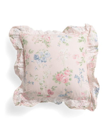 16x16 Birthday Flowers Pillow | TJ Maxx