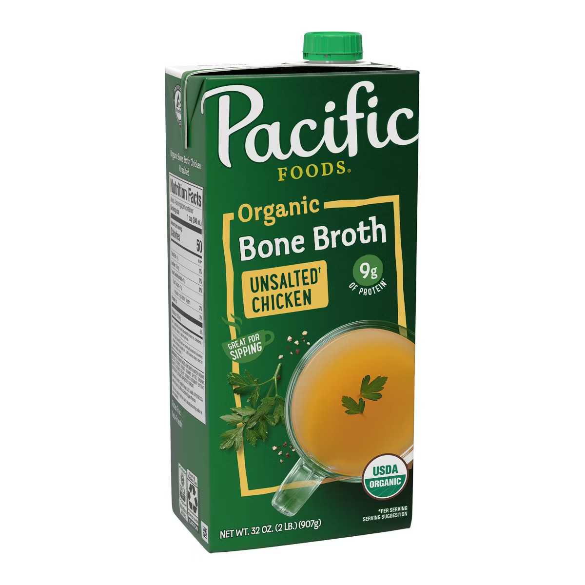 Pacific Foods Organic Gluten Free Unsalted Chicken Bone Broth - 32oz | Target