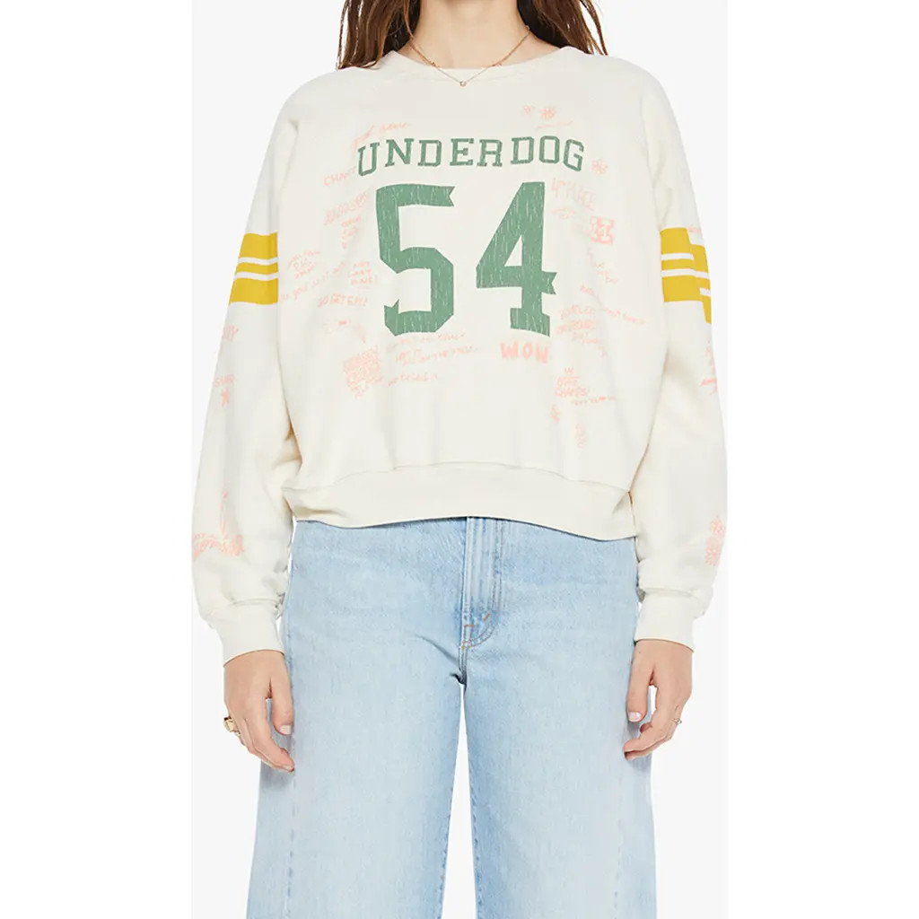 MOTHER The Biggie Concert Cotton Graphic Sweatshirt in Underdog at Nordstrom Rack, Size Large | Nordstrom Rack