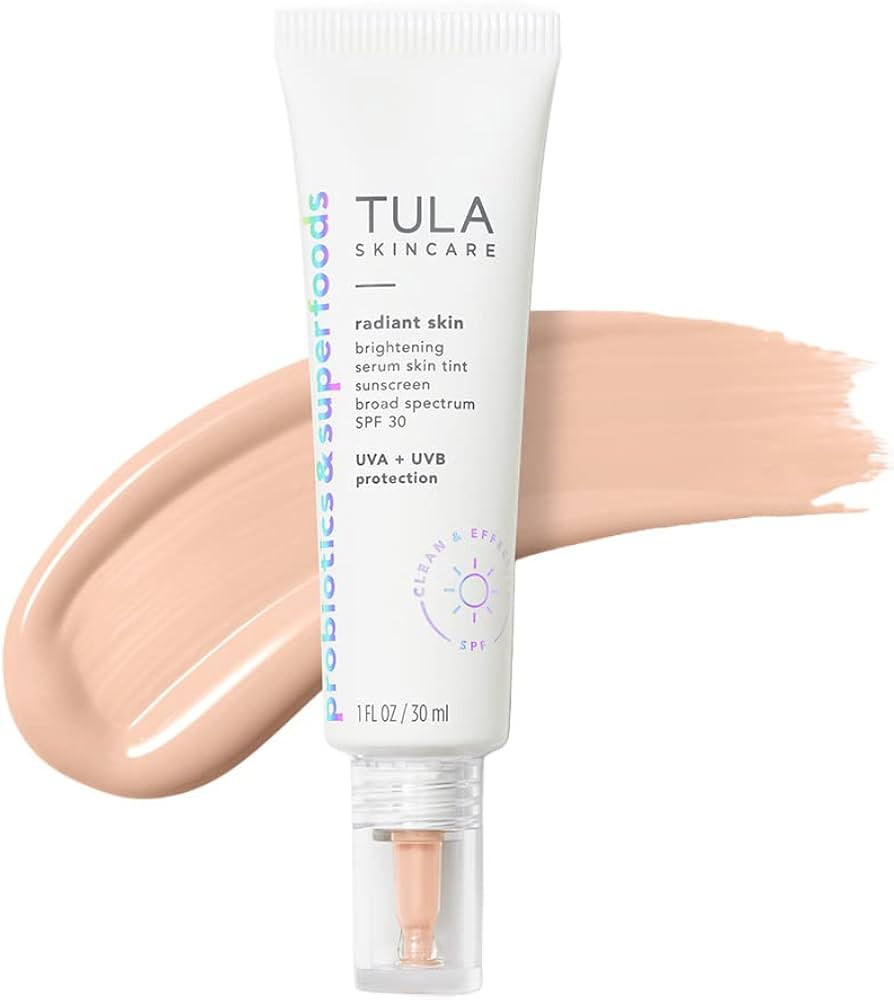 TULA Skin Care Radiant Skin Brightening Serum Skin Tint SPF | Facial Sunscreen Provides Broad Spe... | Amazon (US)