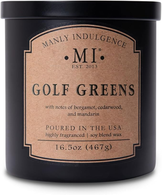 Manly Indulgence Golf Greens Scented Candles for Men, 2 Wick, 16.5 oz, Premium Soy Blend Wax, 60H... | Amazon (US)
