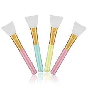 Cuttte 4pcs Silicone Face Mask Brushes, Flexible Facial Mud Mask Applicator Brush, Hairless Moist... | Amazon (US)