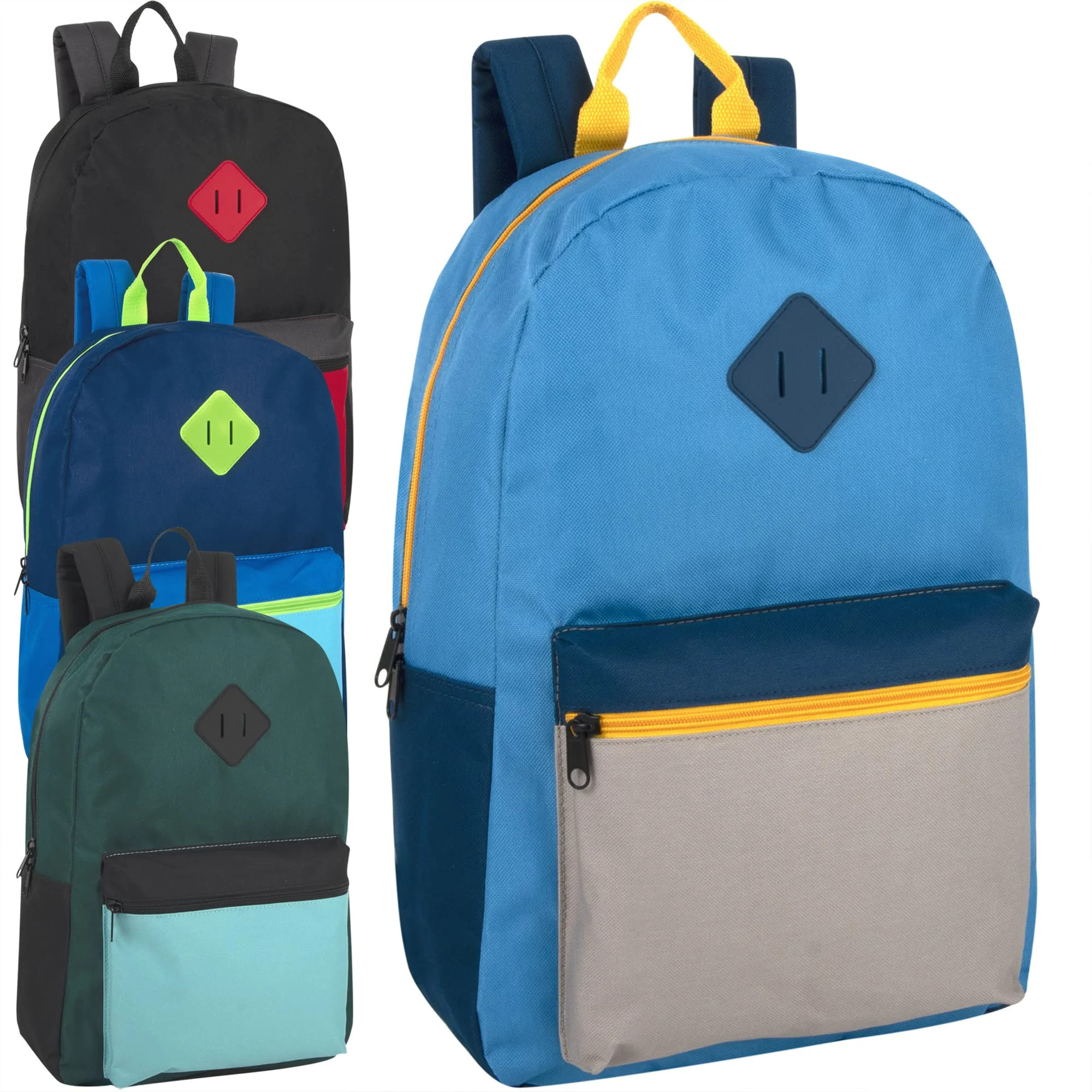 Trailmaker, 24 Pack Two Tone Backpacks in Bulk for Kids, School with Adjustable Padded Straps - B... | Walmart (US)