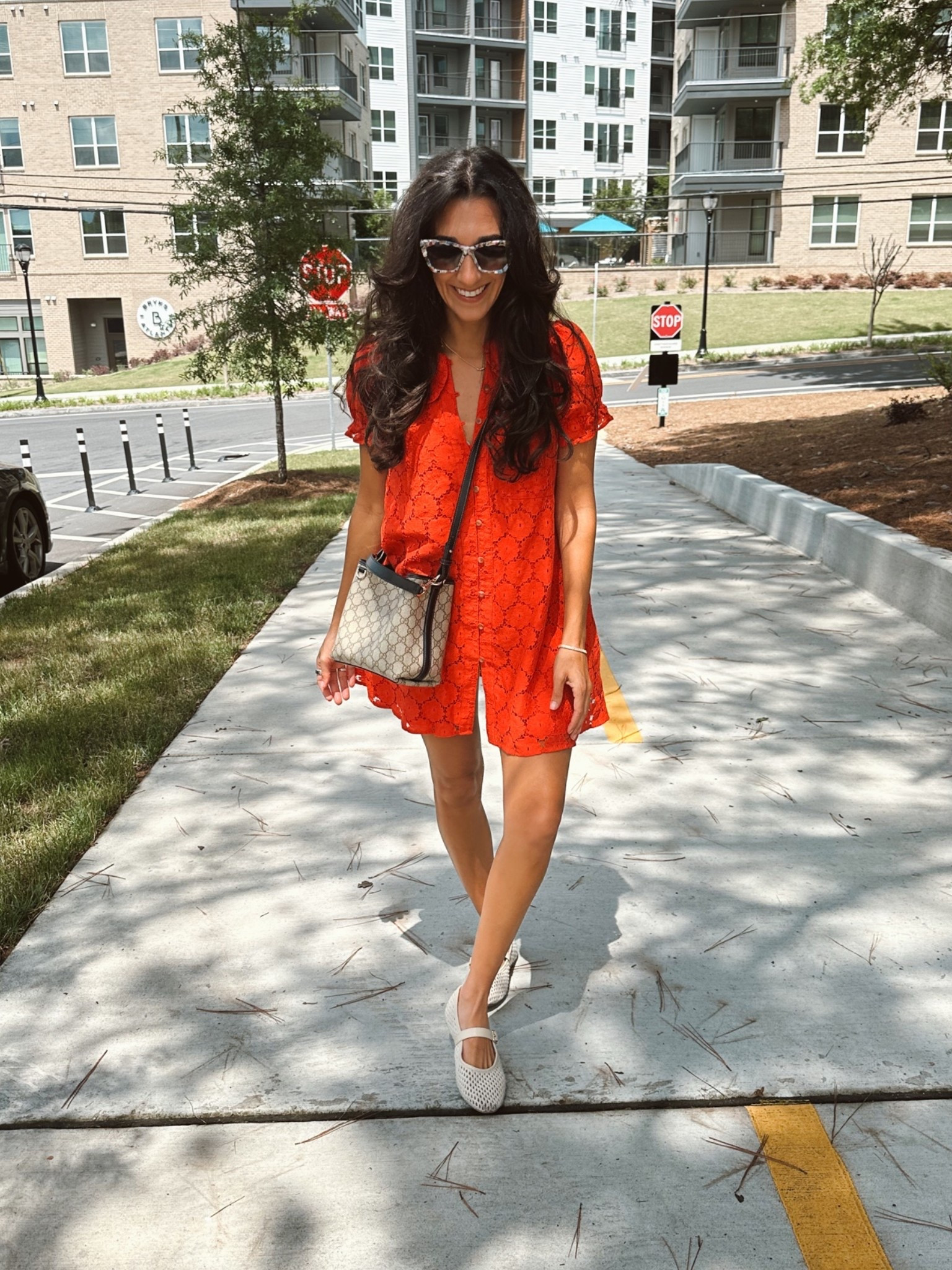 Red mini dress / I wore this as my brewery outfit today! It’s super flowy and has pockets. I’m wearing an XSP
