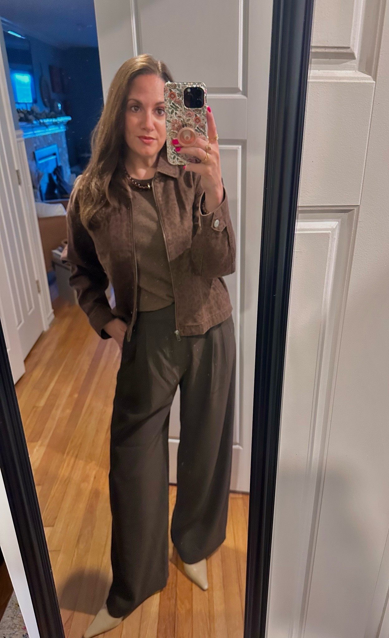 Have a work event today and went for this all-brown look: Gap trousers (and jacket) and a Quince cashmere tee. 🤎

#LTKootd #LTKdayinmylife #LTKWorkwear
