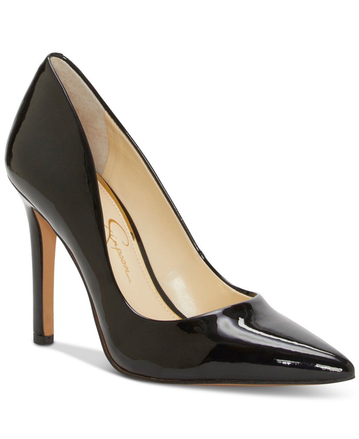 Jessica Simpson Women's Cassani Pointed-Toe Pumps - Black Patent | Macy's