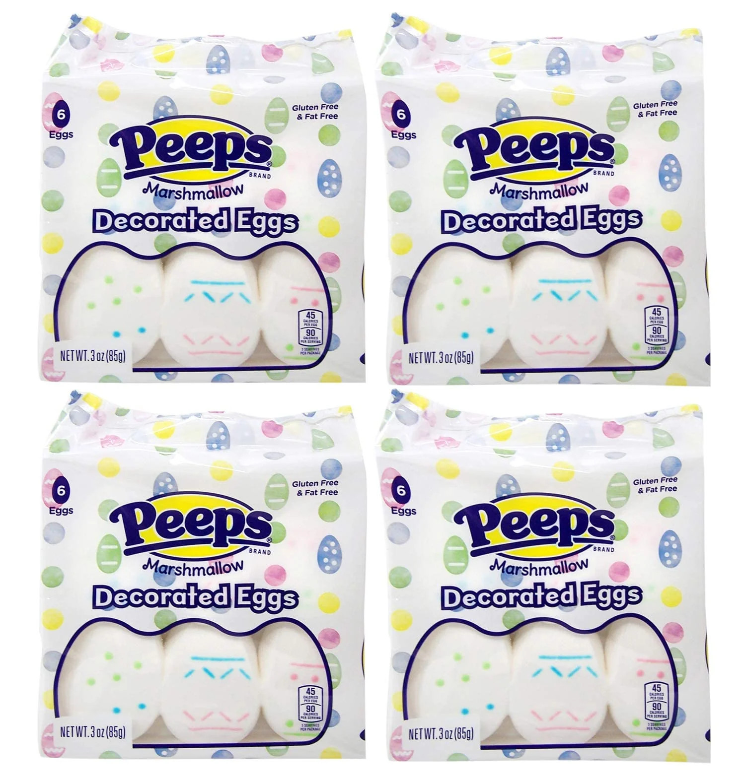 Peeps Decorated Marshmallow Eggs Easter Candy Pack of 4 | Walmart (US)