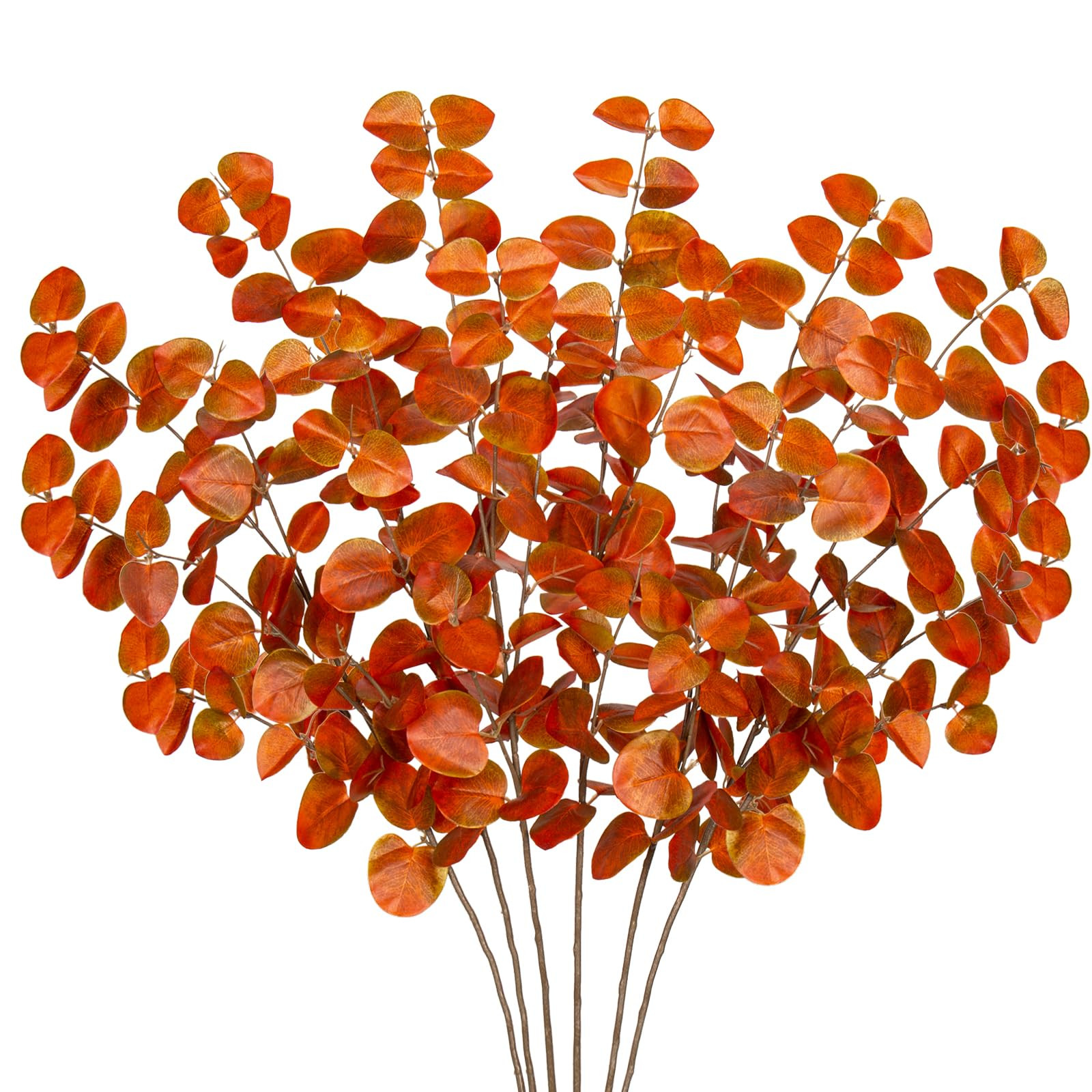 6pcs Fall Eucalyptus Stems 31" Tall Faux Eucalyptus Stems Realistic Silk Artificial Eucalyptus Le... | Amazon (US)