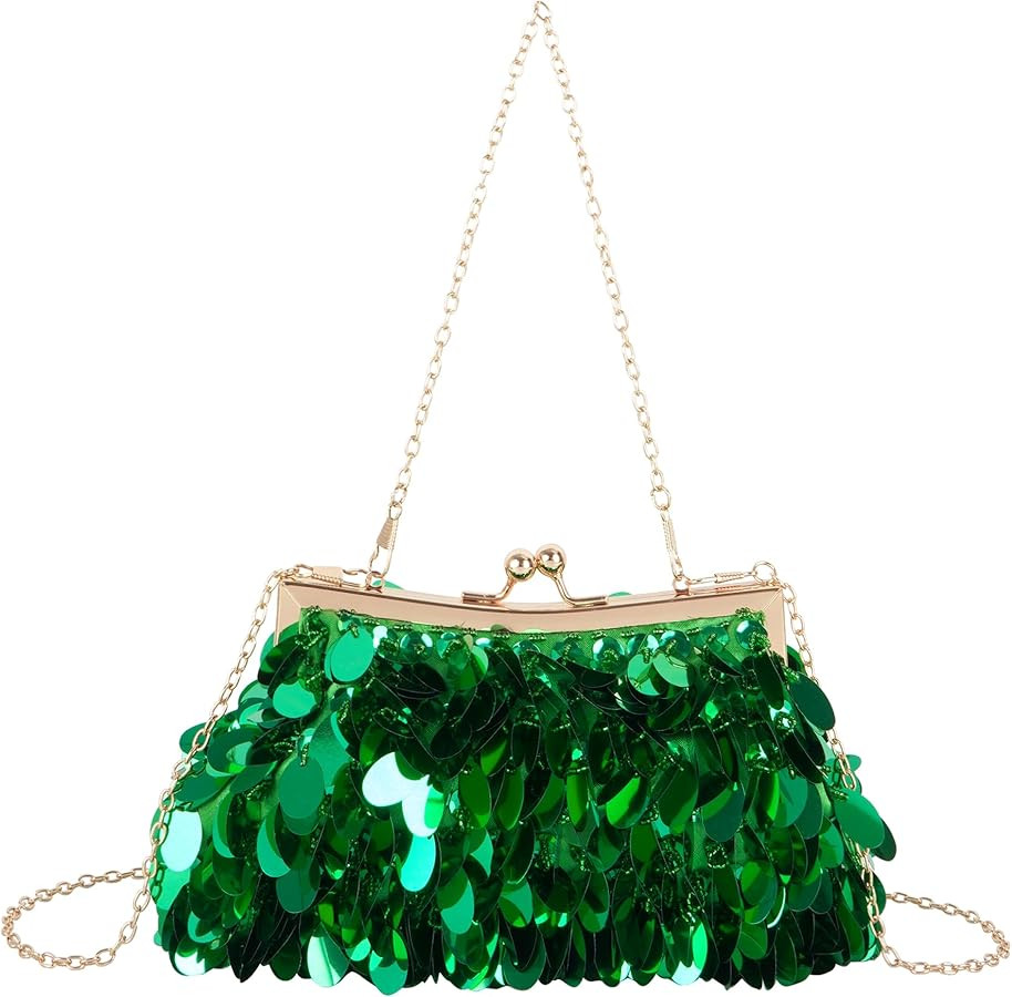 Mermaid Sequins Clutch Sparkling Glitter Evening Crossbody Shell Bag Banquet Handbag Party Prom W... | Amazon (US)