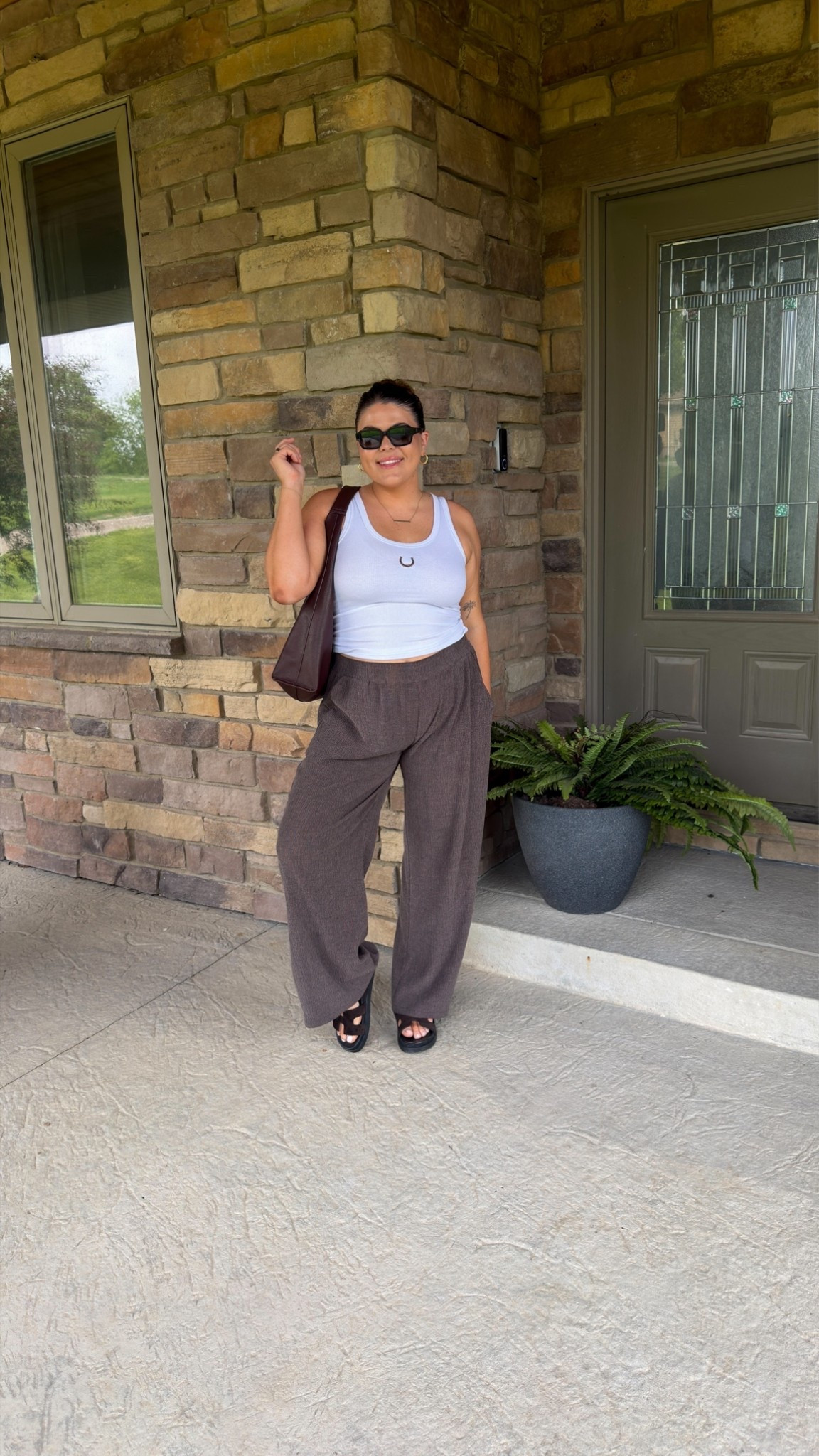 Casual comfy mom friendly ootd. - what I wore for my post op check up 😂 

I wear these pants so often I think the price per wear is like $0.01
😂 

ASOS pants size large
Embroidered ribbed tank size large 

Midsize, size 12, size 14, mom style, curvy outfit