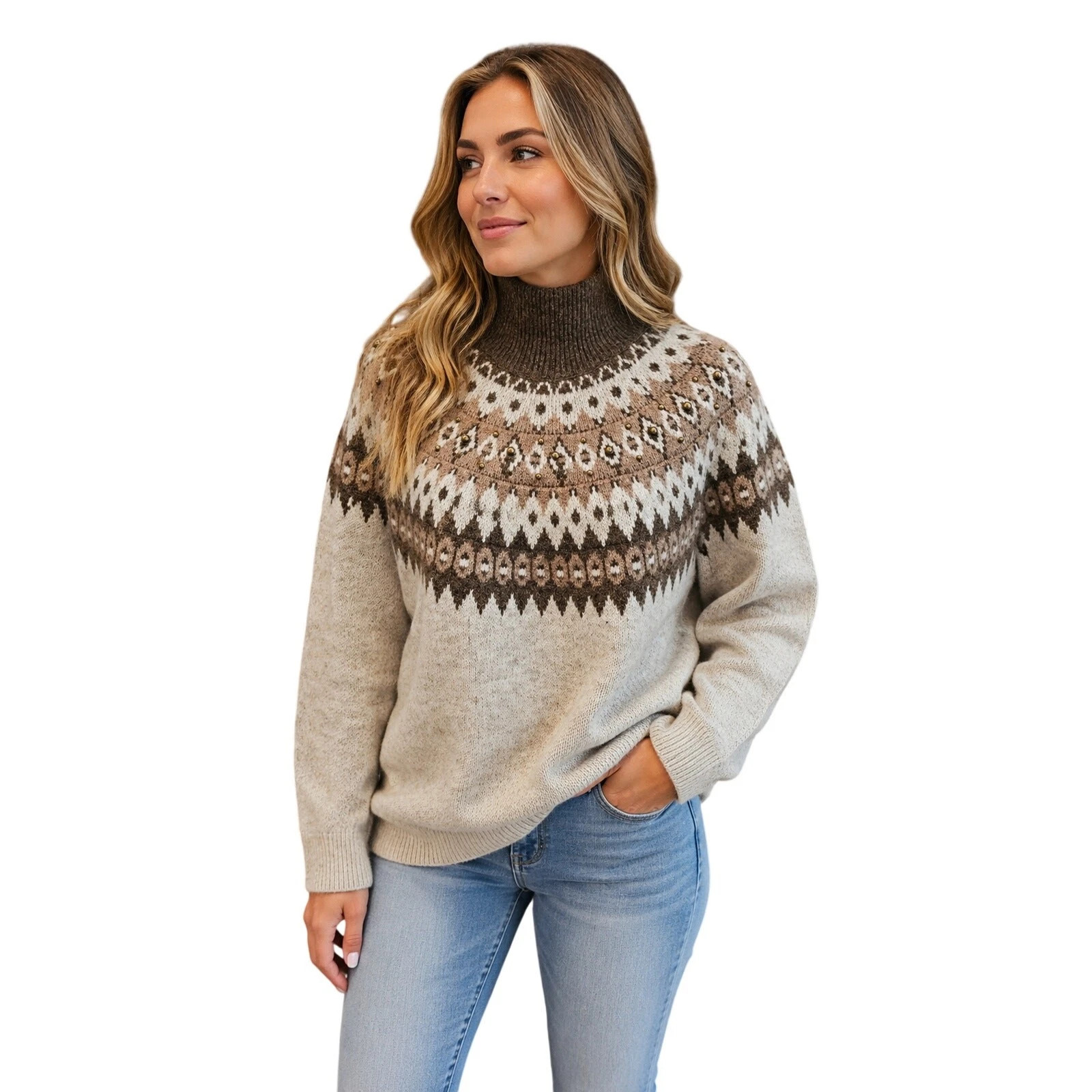 Joie 3D neutral wool blend knit grandma winter sweater sz S EUC warm cozy brown | eBay | eBay US