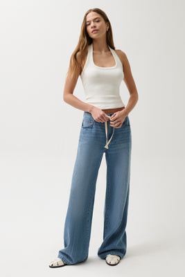 Jadyn Mid Rise Drawstring Palazzo Jean - Expanse | Pistola Denim