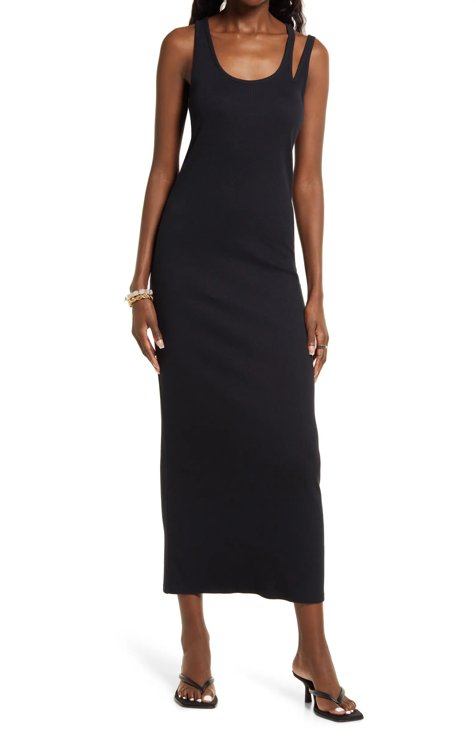 Open Edit Ribbed Midi Tank Dress | Nordstrom | Nordstrom