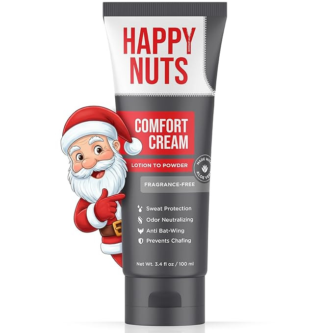 HAPPY NUTS Comfort Cream Deodorant For Men: Anti-Chafing Sweat Defense, Odor Control, Aluminum-Fr... | Amazon (US)