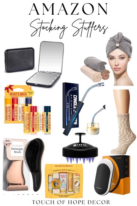 Stocking stuffers from Amazon

Makeup mirror, hair towel, Burt’s bees, rechargeable lighter, Ugg socks, hair brush, rechargeable hand warmers 

#LTKbeauty #LTKGiftGuide #LTKHoliday