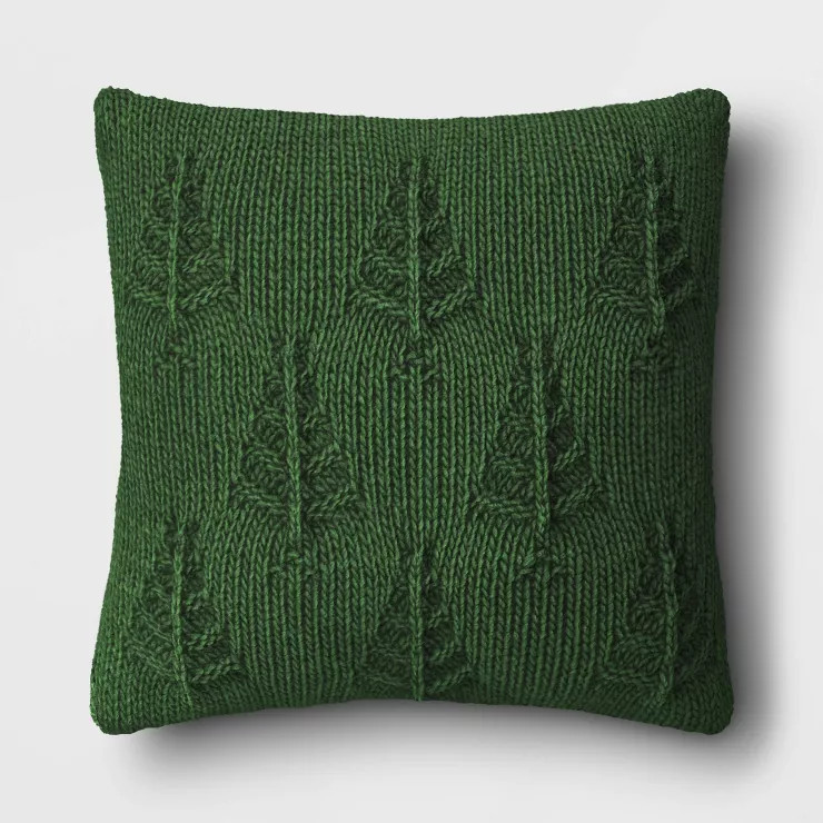 Christmas Tree Knit Square Throw Pillow - Threshold™ | Target