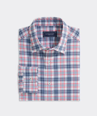 Plaid Spread Collar Cotton Cashmere Shirt | vineyard vines