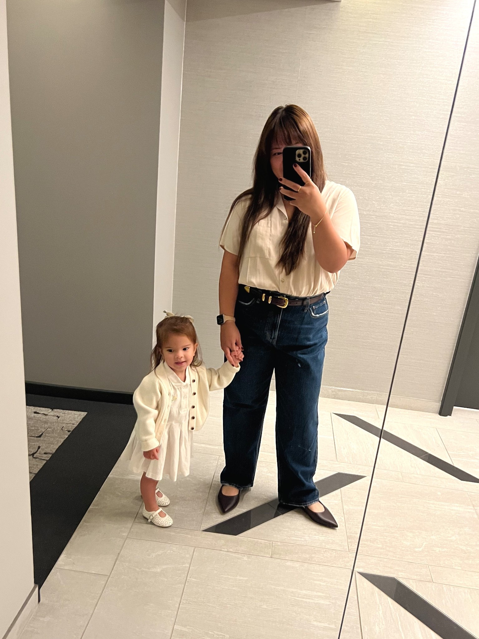 Mommy and me coordinating outfit of the day. Loving these flats from Abercrombie lately, it’s been hard to find pointed toe flats that fit me well! #janieandjack #casualfall #casualoutfit #falltoddleroutfit #brownflats #slingback #bluedenim #bluejeans #casualdenim #falldenim #tennisskirt #tennisdress #toddlerfashion #toddlercardigan #aritzia

#LTKFindsUnder100 #LTKKids #LTKFamily