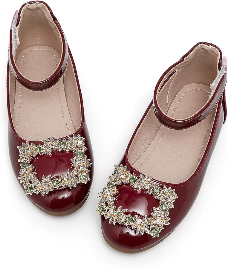 Girls Dress Shoes Toddler Ballet Flats Mary Jane Ballerina Flat with Ankle Strap for Baby Little ... | Amazon (US)