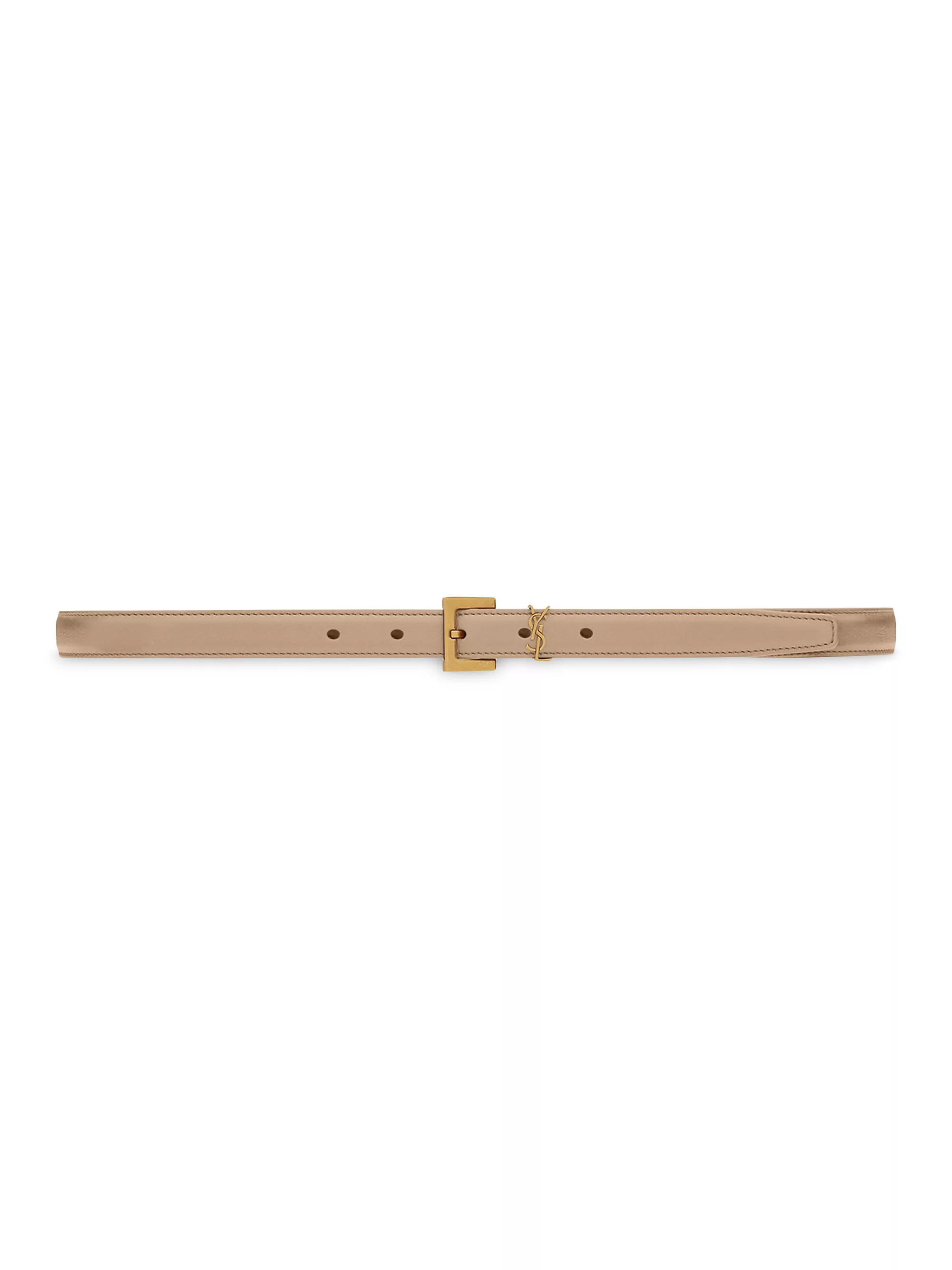 Cassandre Thin Belt with Square Buckle in Smooth Leather | Saks Fifth Avenue
