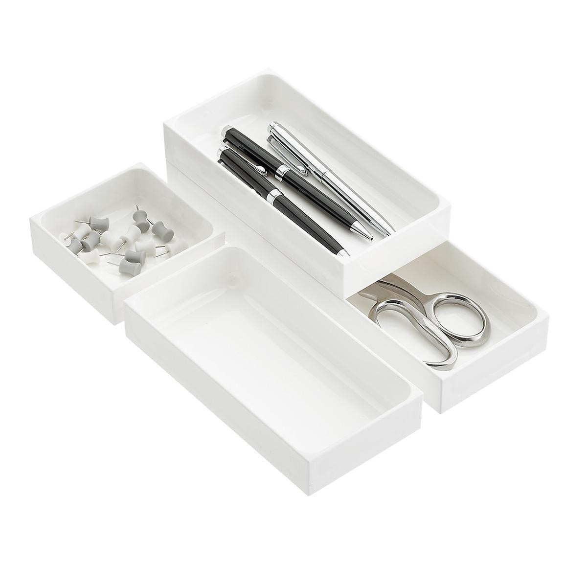 Astage Medium Stackable Drawer Organizer White | The Container Store