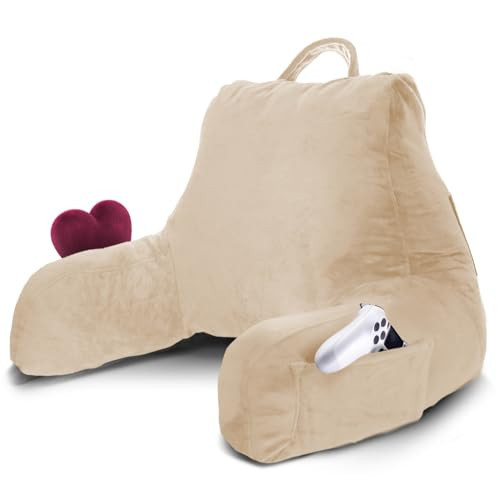 Nestl Reading Pillow for Kids & Teens with Shredded Memory Foam, Backrest Pillows for Reading, Watching, and Gaming, Use on the Couch, Bed, or Floor, Adjustable Support with Washable Cover Beige Cream | Amazon (US)