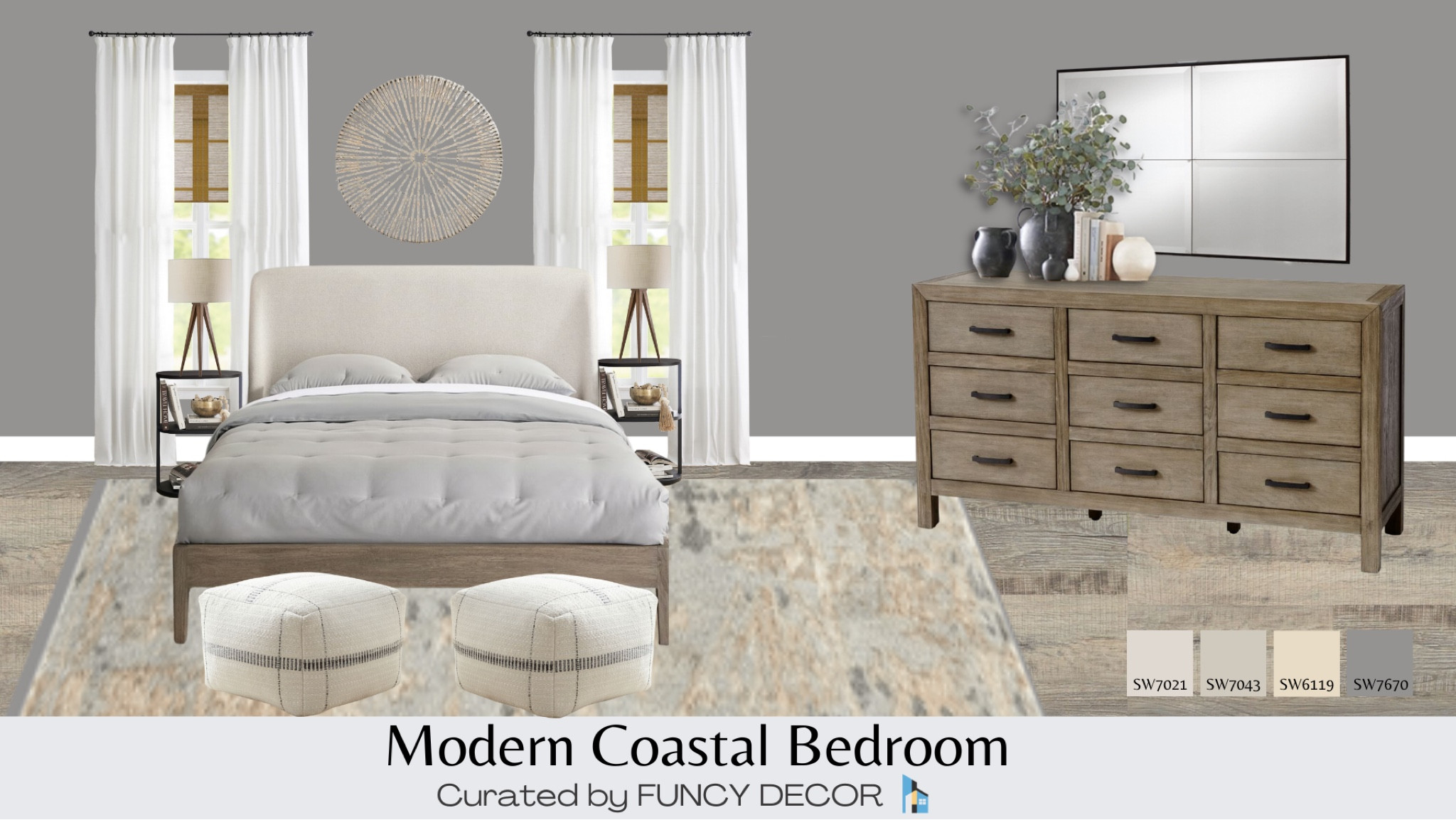 This Modern Coastal bedroom is comfy, gray washed, and full of coastal colors and textures.  Pieces are curated solely from Pottery Barn.

#LTKhome #LTKstyletip #LTKFind
