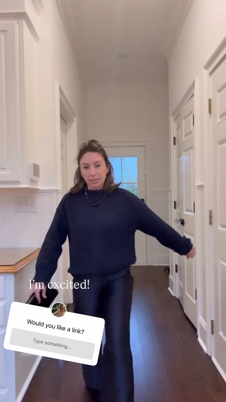 Navy J.Crew cotton roll neck sweater (size down), navy Reformation satin pants, and a velvet Tuckernuck handbag! 

#LTKootd #LTKmomlife #LTKgrwm