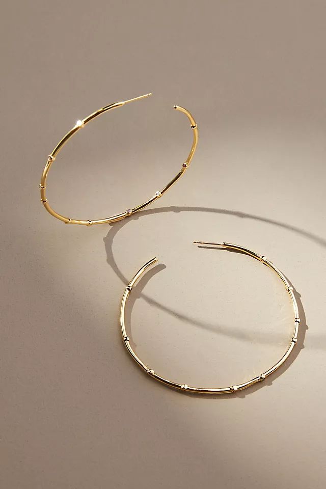 Crystal-Studded Hoop Earrings | Anthropologie (US)