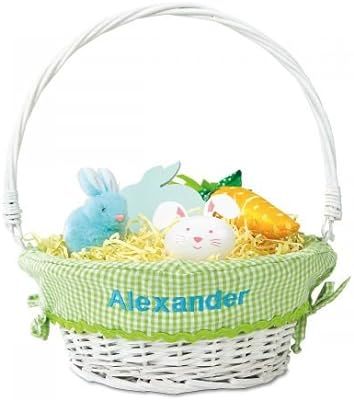 Lillian Vernon Kids Personalized Wicker Easter Basket Tote - Removable Green Liner, for Girls and... | Amazon (US)