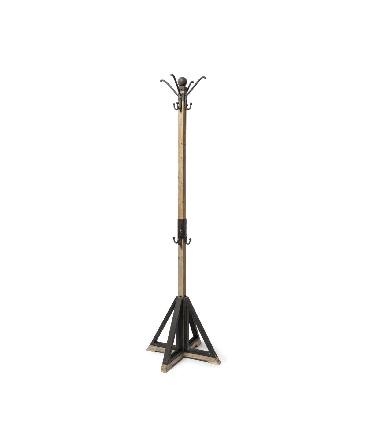 Metal and Wood Coat Rack with Multiple Hooks for Entryway, Hallway, or Bedroom - Black | Macy's