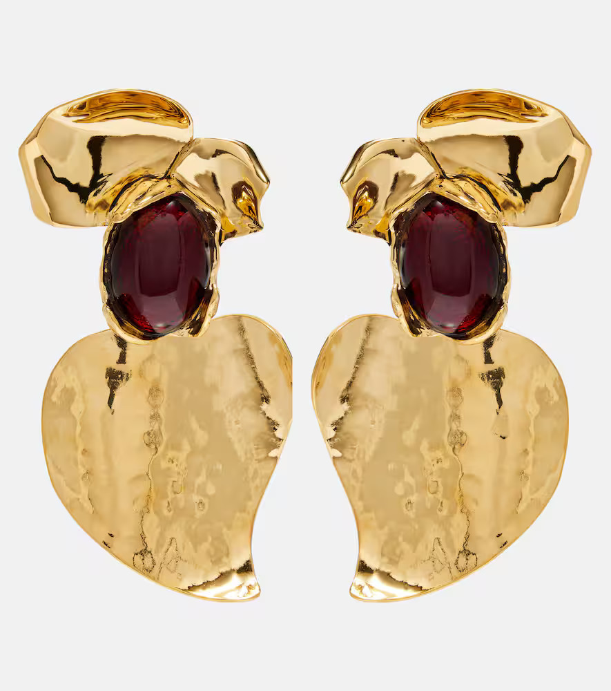 Saint Laurent Embellished clip-on earrings | Mytheresa (UK)