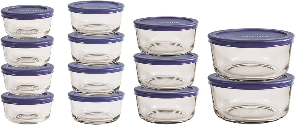 Anchor Hocking 26 Piece Glass Storage Containers with Lids (13 Glass Food Storage Containers & 13... | Amazon (US)