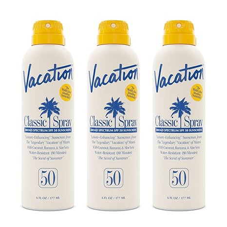 Vacation Classic Sunscreen Spray SPF 50, Water-Resistant, Lightweight, Transparent on All Skin To... | Amazon (US)