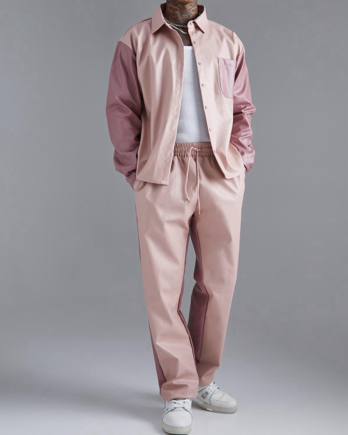 This faux leather pink color blocked set was $35 and I love it. I will post a photo of how I styled it. 

#LTKTravel #LTKFindsUnder50 #LTKMens