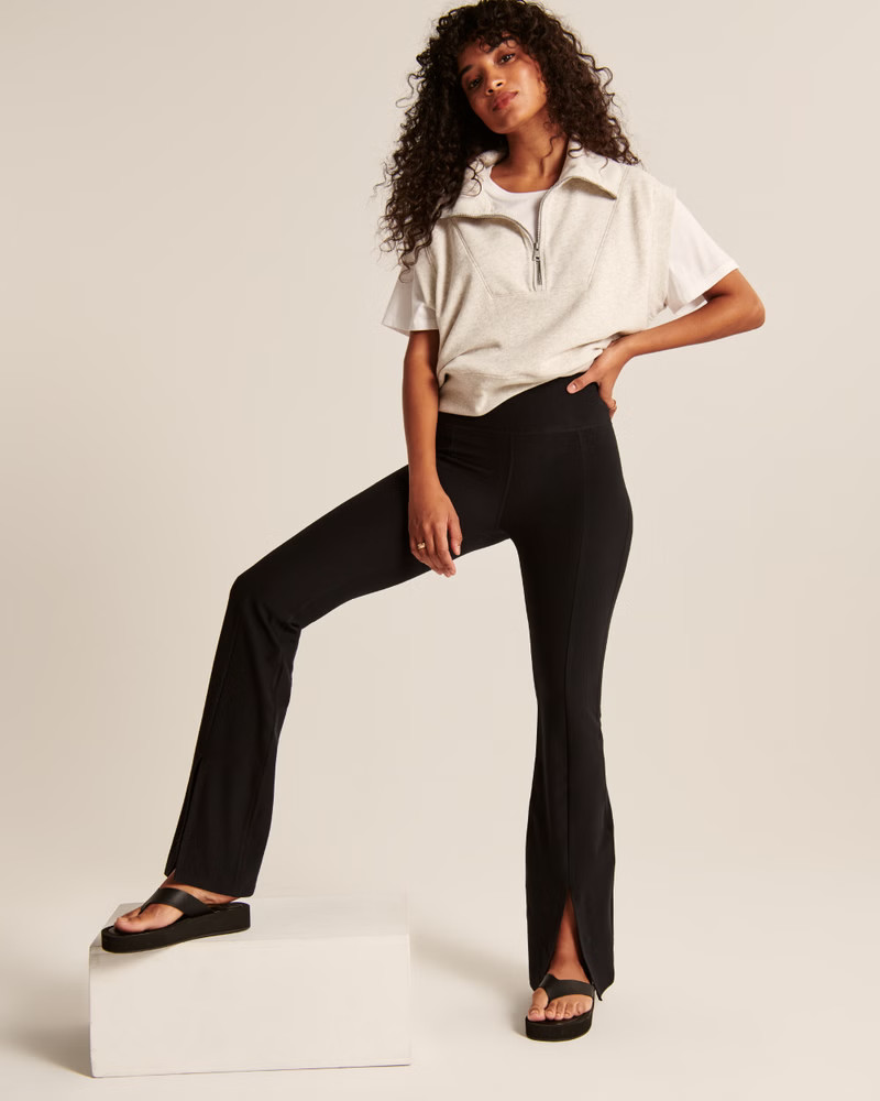 Women's Front Split-Hem Flare Contour Leggings | Women's Bottoms | Abercrombie.com | Abercrombie & Fitch (US)