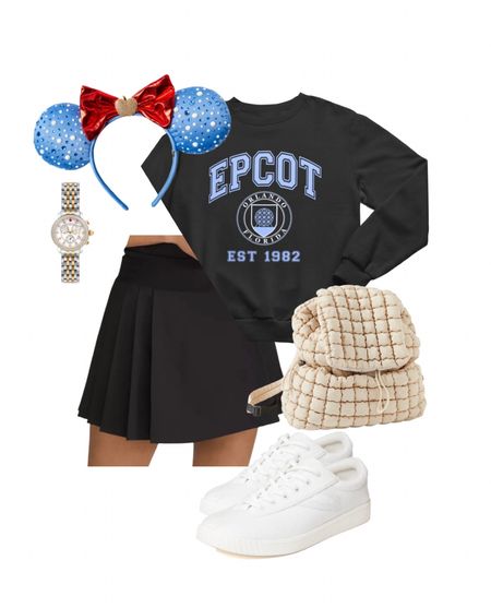 Disney Day 4
 How cute is this Disney Epcot sweatshirt? I ordered a size medium so I could wear it with leggings if I felt like it. They run in unisex sizes and I linked other vintage sweatshirts for different parks. 

The ears are from the Disney store and so dang cute. -Snow White ears.

Disney women’s sweatshirts. Epcot sweatshirts. Casual Disney mom style. Snow White Mickey wars. Jeweled Disney ears. White Womens shoes. Tretorn. 

#LTKshoecrush #LTKstyletip #LTKunder100