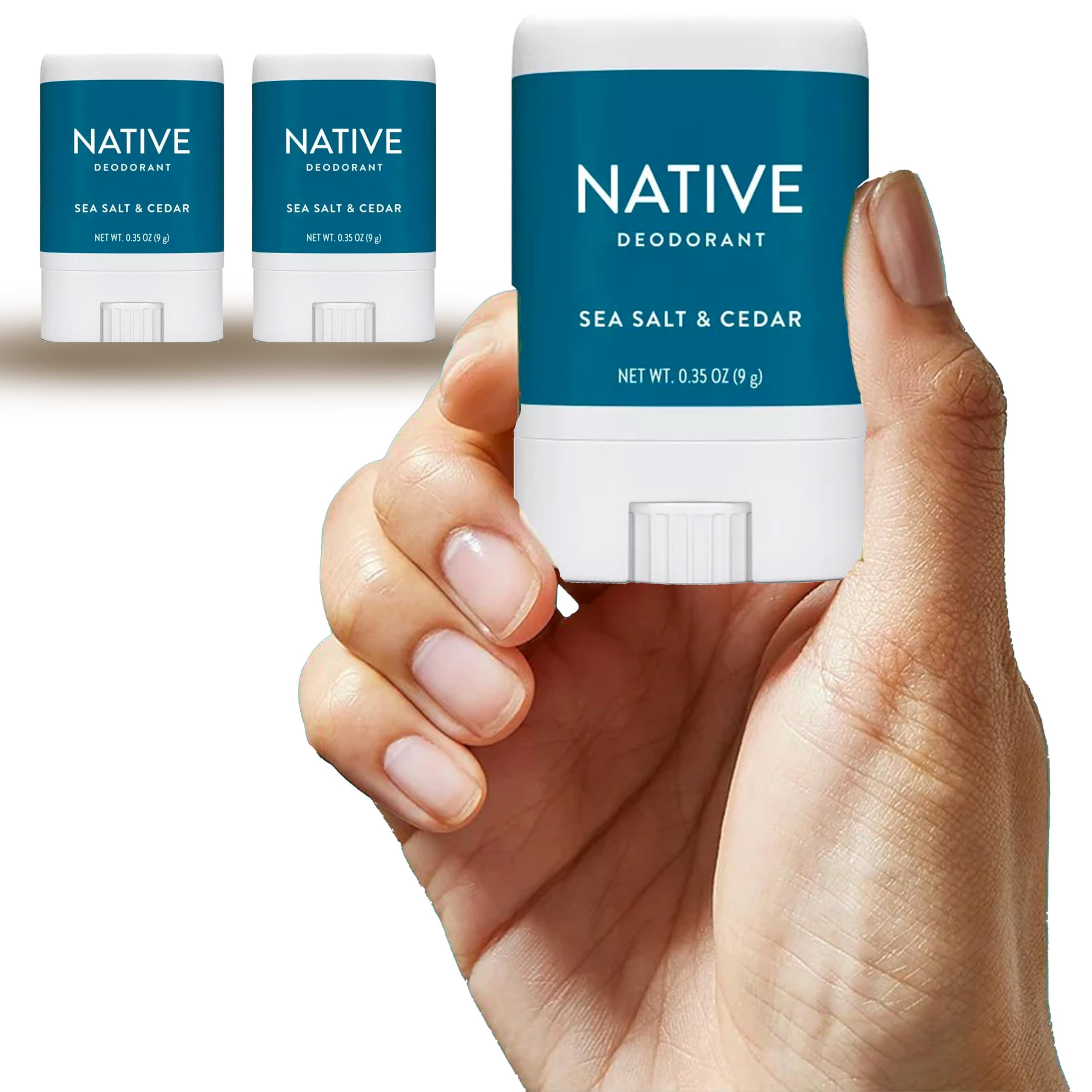 Native Deodorant Mini - For Men & Women - Sea Salt & Cedar - Trial Size - 0.35 Oz - Pack Of 02 | Amazon (US)