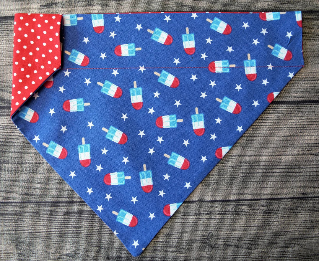 Patriotic Summer Dog Bandana - Over the Collar,  Popsicles & Sparkle USA -4th July, Summer BBQ, P... | Etsy (US)